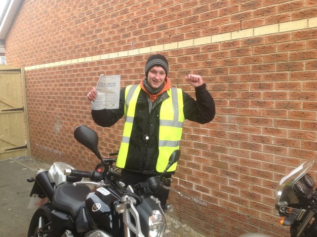 Aiden Pollard passed test with Phoenix Motorcycle Training Barnsley